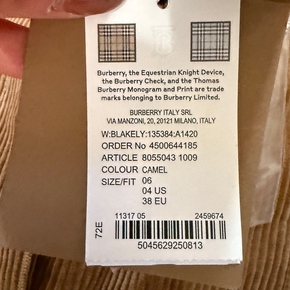 NWT Burberry 2022 Wide Leg Corduroy Trousers - Picture 9 of 12